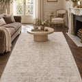 Soft Modern Shag Area Rug – Cream 4 in a living room