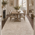 Soft Modern Shag Area Rug – Cream 4 in a dining room