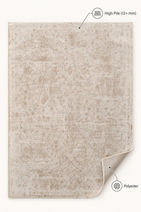 Soft Modern Shag Area Rug – Cream 4 – features