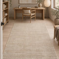 Soft Modern Shag Area Rug – Cream & Beige 1 in a office