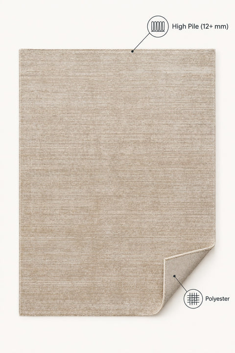 Soft Modern Shag Area Rug – Cream & Beige 1 – features