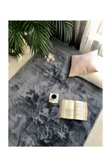 Soft Plush Modern Area Rug – Charcoal in a living space
