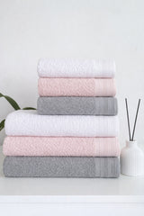 Solid Cotton Bath Towel Set of 6