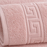 Solid Cotton Hand Towel Set of 6 – Blush – texture close-up
