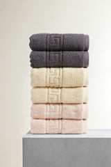 Solid Cotton Hand Towel Set of 6 – Blush, Beige & Charcoal