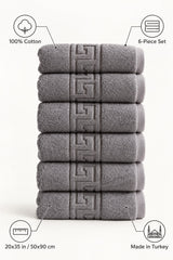 Solid Cotton Hand Towel Set of 6 – Charcoal – features