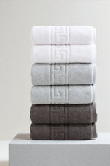 Solid Cotton Hand Towel Set of 6 – Charcoal, Gray & White