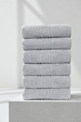 Solid Cotton Hand Towel Set of 6 – Gray
