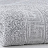 Solid Cotton Hand Towel Set of 6 – Gray – texture close-up