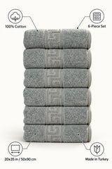 Solid Cotton Hand Towel Set of 6 – Mint – features