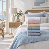 Solid Cotton Hand Towel Set of 6 – Mint Mix in a bedroom