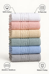 Solid Cotton Hand Towel Set of 6 – Mint Mix – features
