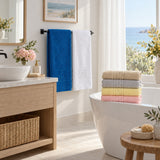 Solid Cotton Hand Towel Set of 6 – Multicolor in a bathroom