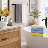 Solid Cotton Hand Towel Set of 6 – Multicolor in a bathroom