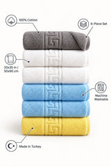 Solid Cotton Hand Towel Set of 6 – Multicolor – features