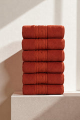 Solid Cotton Hand Towel Set of 6 – Terracotta