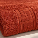 Solid Cotton Hand Towel Set of 6 – Terracotta – texture close-up
