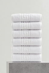 Solid Cotton Hand Towel Set of 6 – White
