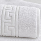 Solid Cotton Hand Towel Set of 6 – White – texture close-up