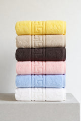 Solid Cotton Hand Towel Set of 6 – White, Cream, Charcoal, Blush, Blue