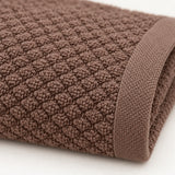 Solid Cotton Kitchen Towel Set of 4 – Brown & Cream – texture close-up