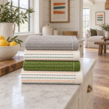 Solid Cotton Kitchen Towel Set of 4 – Cream in a kitchen