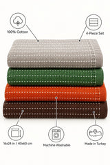 Solid Cotton Kitchen Towel Set of 4 – Multicolor – features