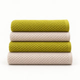 Solid Cotton Kitchen Towel Set of 4 – Olive Green & Cream