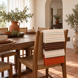 Solid Cotton Kitchen Towel Set of 4 – Orange in a dining room