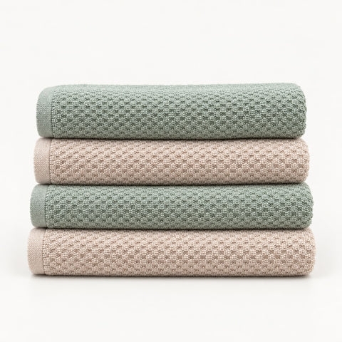 Solid Cotton Kitchen Towel Set of 4 – Sage & Cream