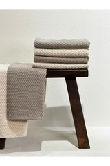 Solid Cotton Kitchen Towel Set of 4 – Taupe & Cream in a living space