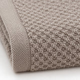 Solid Cotton Kitchen Towel Set of 4 – Taupe & Cream – texture close-up