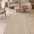 Solid Modern Area Rug – Beige in a living room