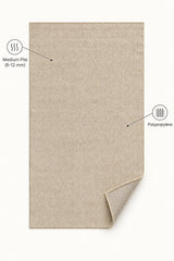 Solid Modern Area Rug – Beige – features