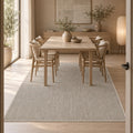 Solid Modern Area Rug – Brown in a dining room