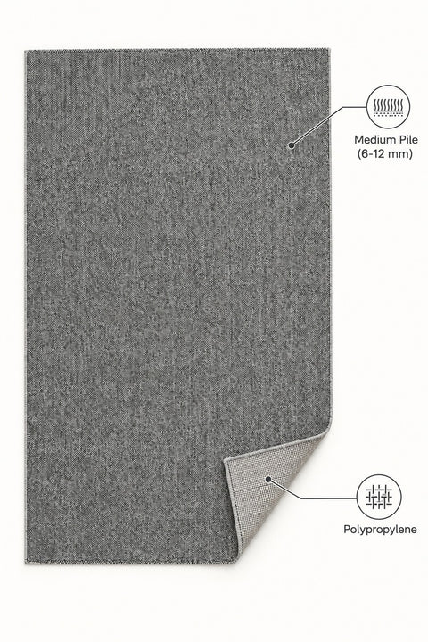 Solid Modern Area Rug – Gray – features