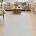Solid Modern Area Rug – Light Gray in a living room