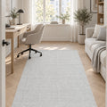 Solid Modern Area Rug – Light Gray in a office
