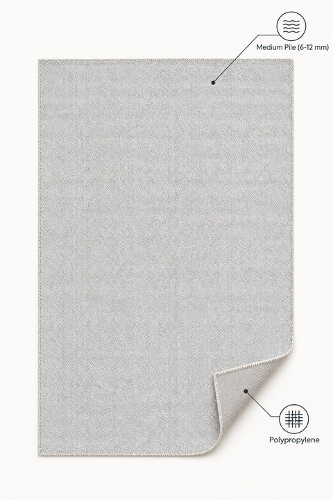 Solid Modern Area Rug – Light Gray – features