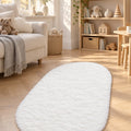 Solid Modern Oval Runner Rug in a nursery