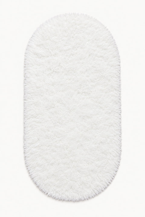 Solid Modern Oval Runner Rug