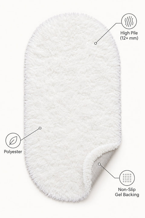 Solid Modern Oval Runner Rug – features