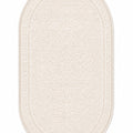 Solid Modern Oval Shag Rug – Brown