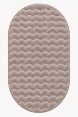 Solid Modern Oval Shag Rug – Brown