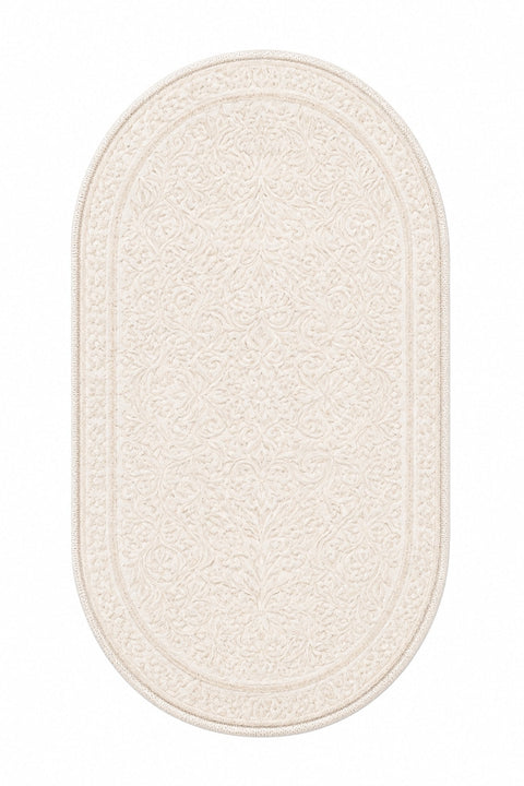 Solid Modern Oval Shag Rug – Brown