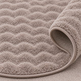 Solid Modern Oval Shag Rug – Brown – texture close-up