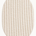 Solid Modern Oval Shag Rug – Cream