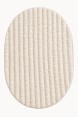Solid Modern Oval Shag Rug – Cream