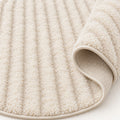 Solid Modern Oval Shag Rug – Cream – texture close-up