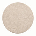 Solid Modern Round Plush Rug – Beige